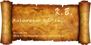 Kaldeneker Béla névjegykártya